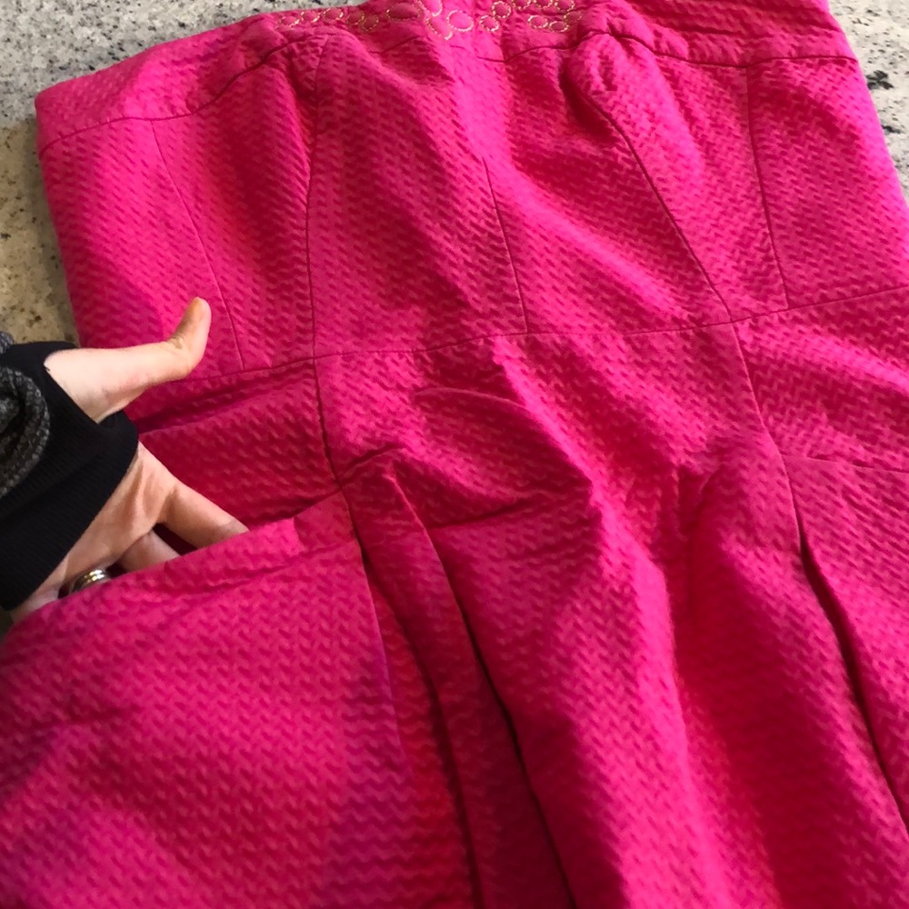 Pink + Green Lily Pulitzer Dress w Front Pockets - Picture 7 of 8